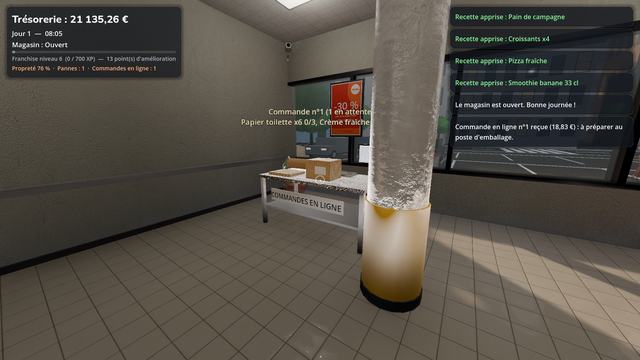 Le poste d'emballage des commandes en ligne
